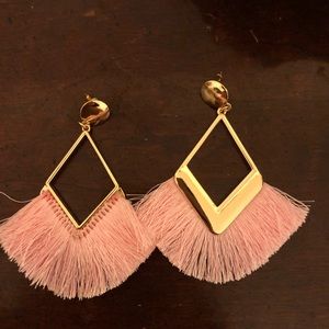 Pink Fringe Earrings
